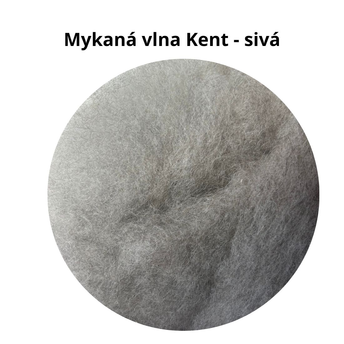 50 g  Slovenská vlna- Kent mykaná vo vlyse, siva natural
