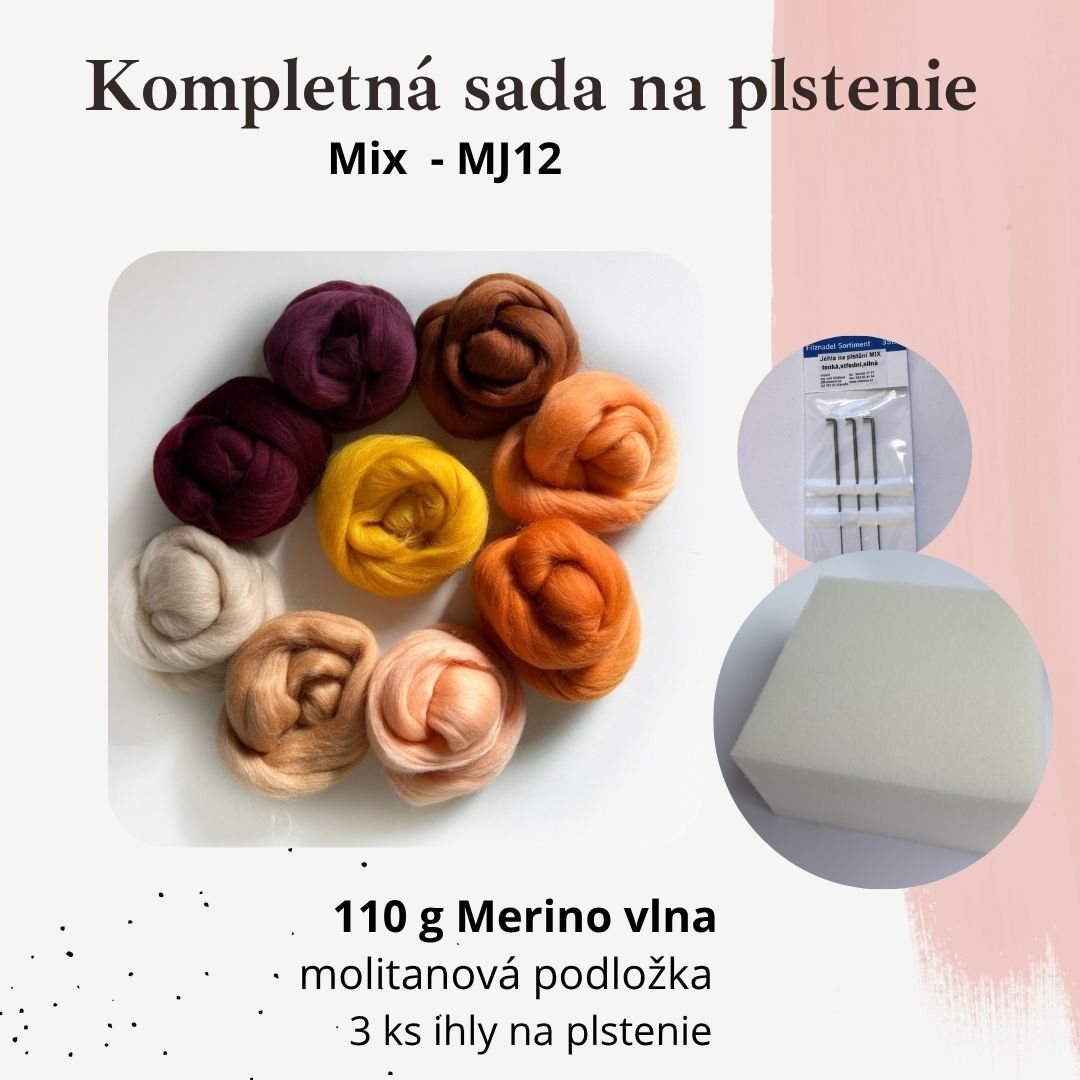 110 g Mj12 - Mix  Zemité - Kompletná sada +  ihly, podložka