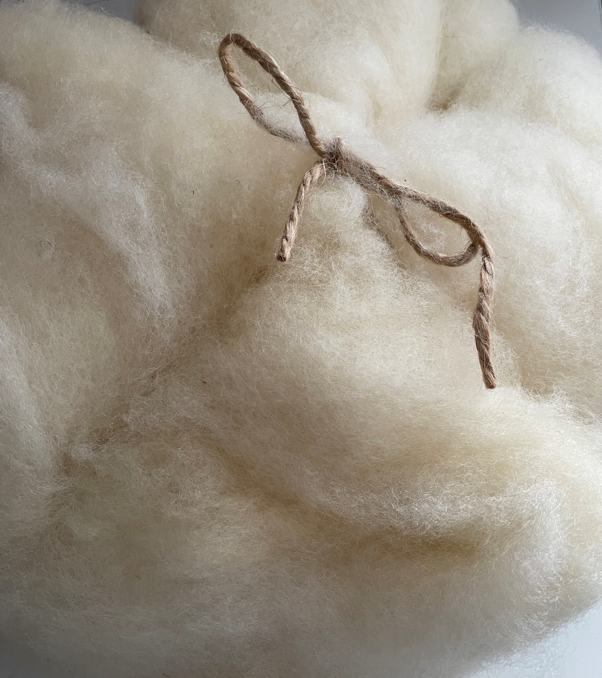 100 g  Slovenská vlna- plemeno Kent mykaná vo vlyse, natural