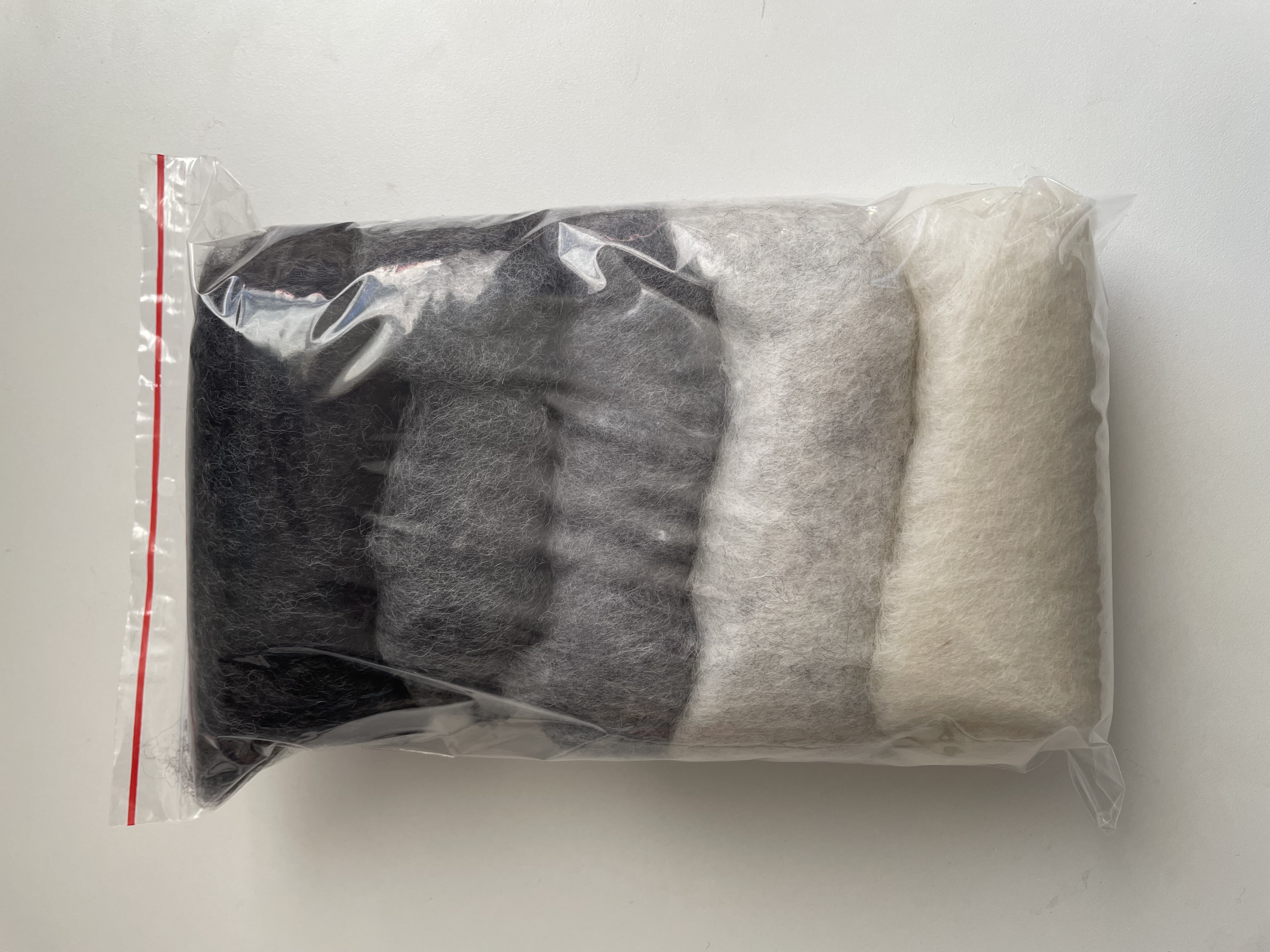 Kompletná sada Sivá - 100 g vlna mykaná, 3 ks ihly, podložka