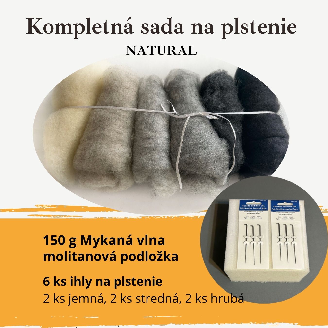150 g  - Mykaná MYK11 - Natural ,Kompletná sada +  ihly, podložka