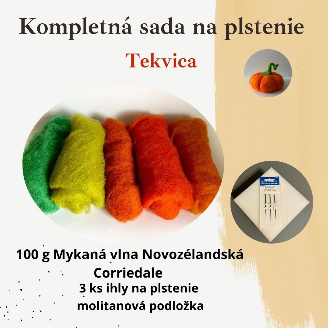 100 g  - Mykaná MYK1 - Tekvica ,Kompletná sada +  ihly, podložka