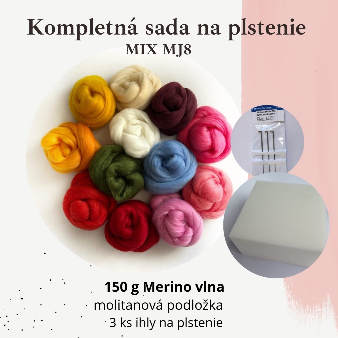 150 g MH8 - Mix - Kompletná sada +  ihly, podložka