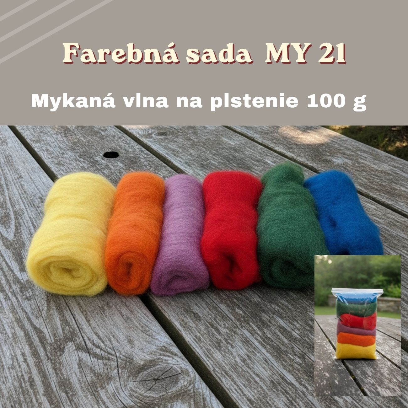 Mykaná vlna Sada Farebná - 100 g