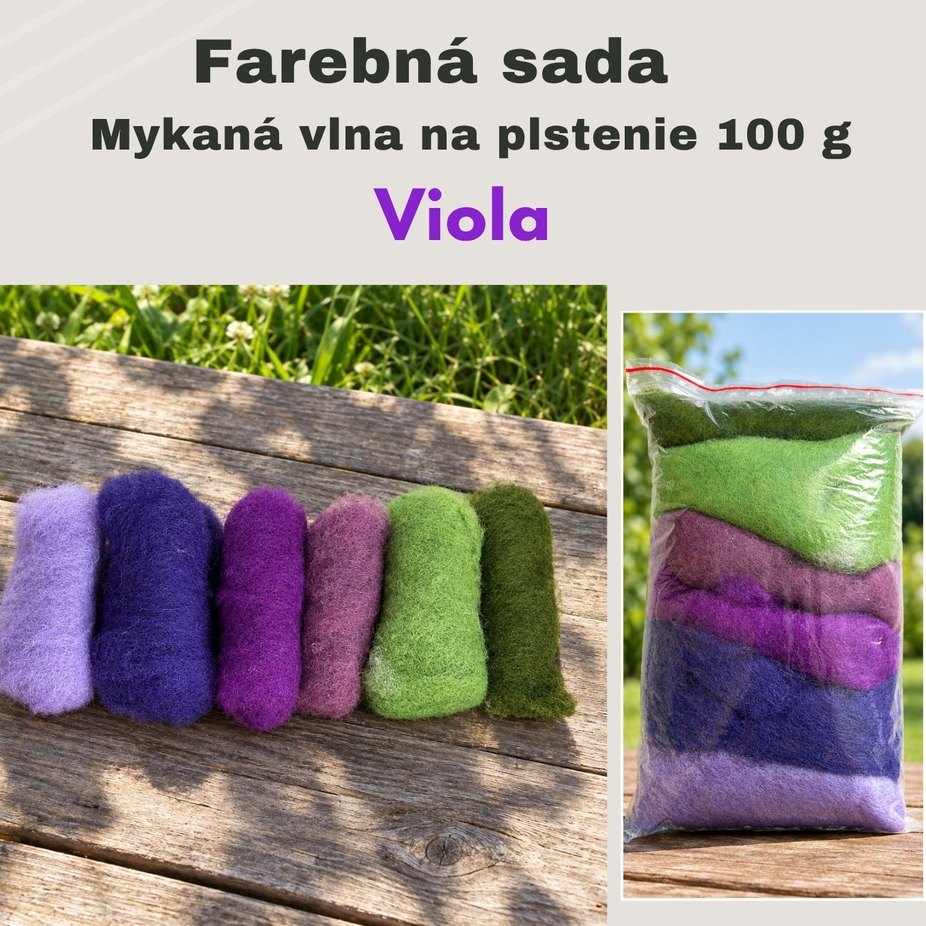 Mykaná vlna Sada Viola- 100 g