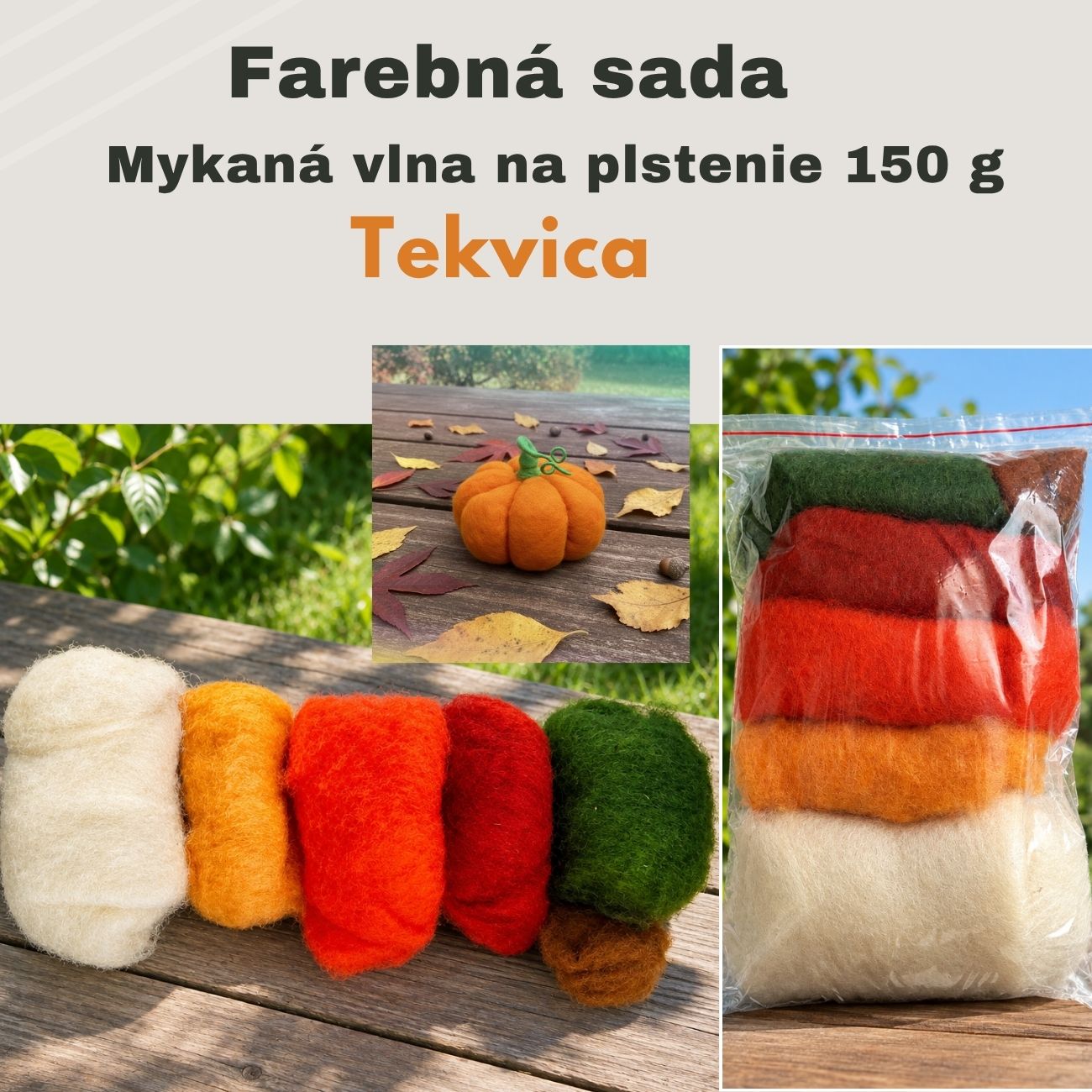 Mykaná vlna Sada Tekvica 150 g