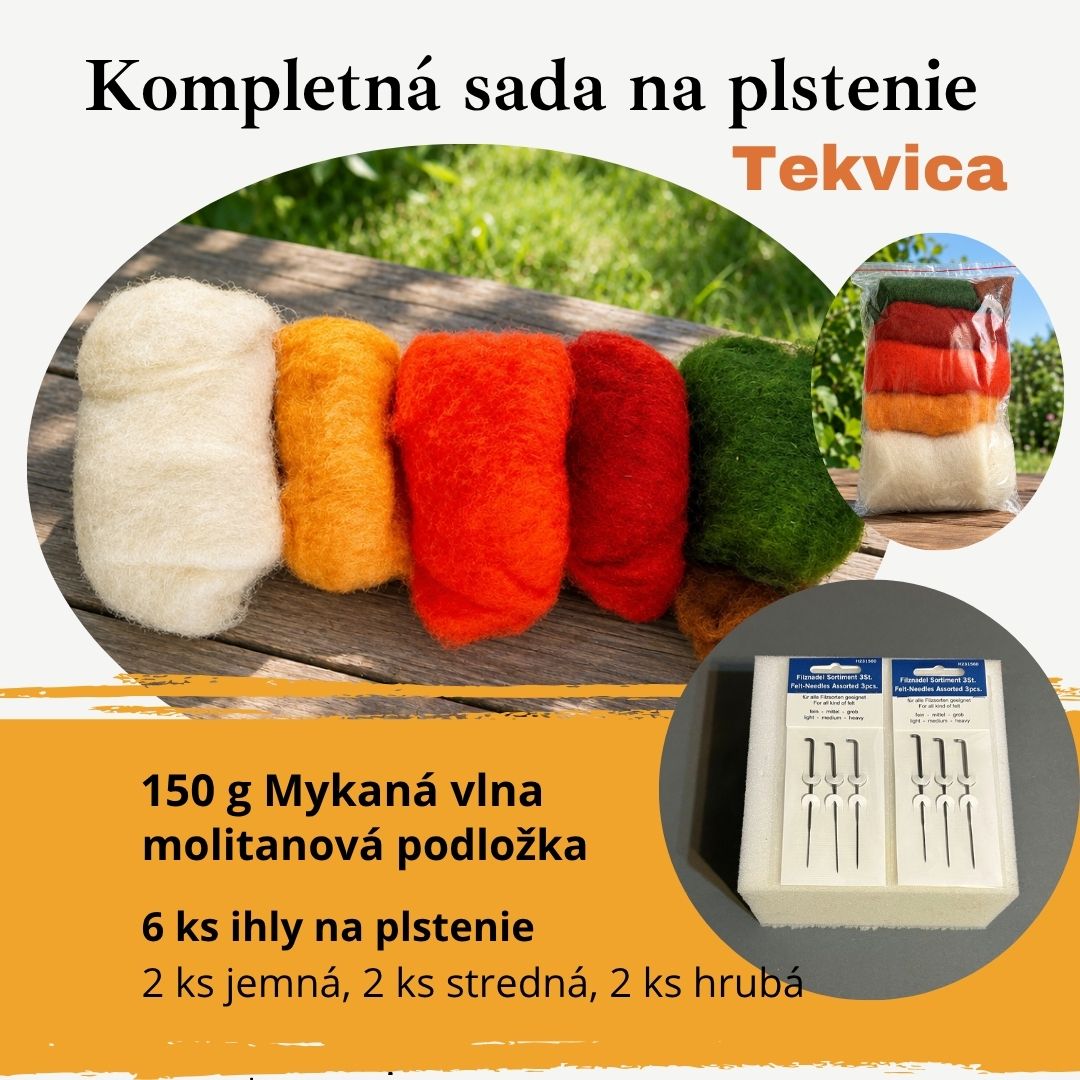 150 g  - Mykaná - Tekvica MIX ,Kompletná sada +  ihly, podložka